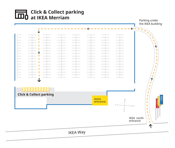 Merriam Click & Collect parking map