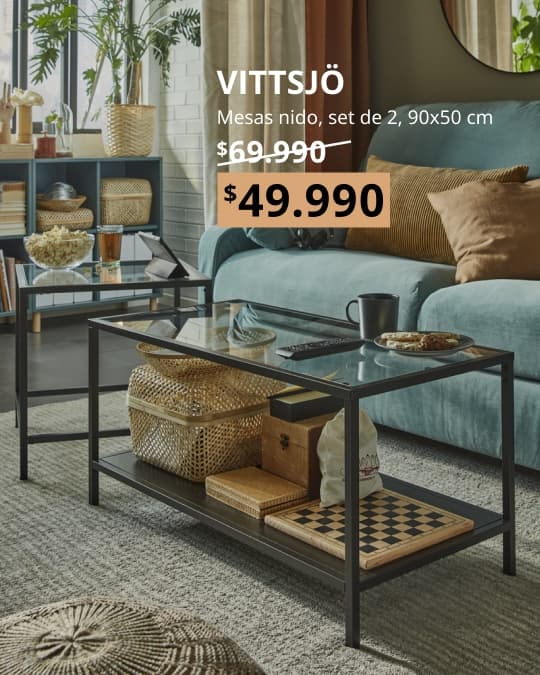 Mesa de centro VITTSJO con cojines