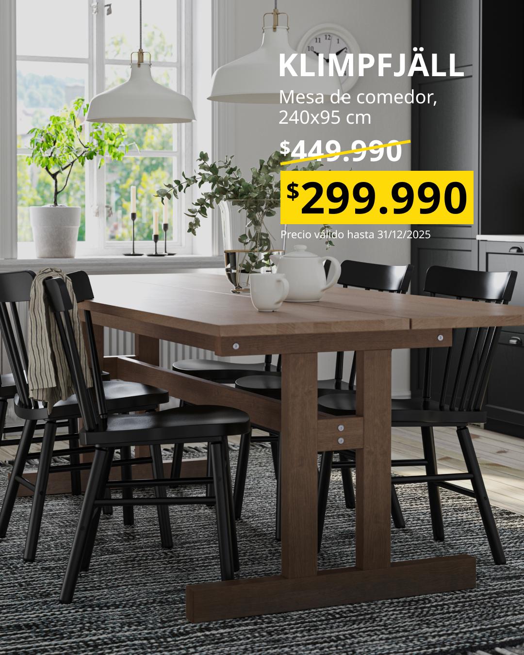 Mesa de comedor de madera KLIMPFJÄLL a precio especial