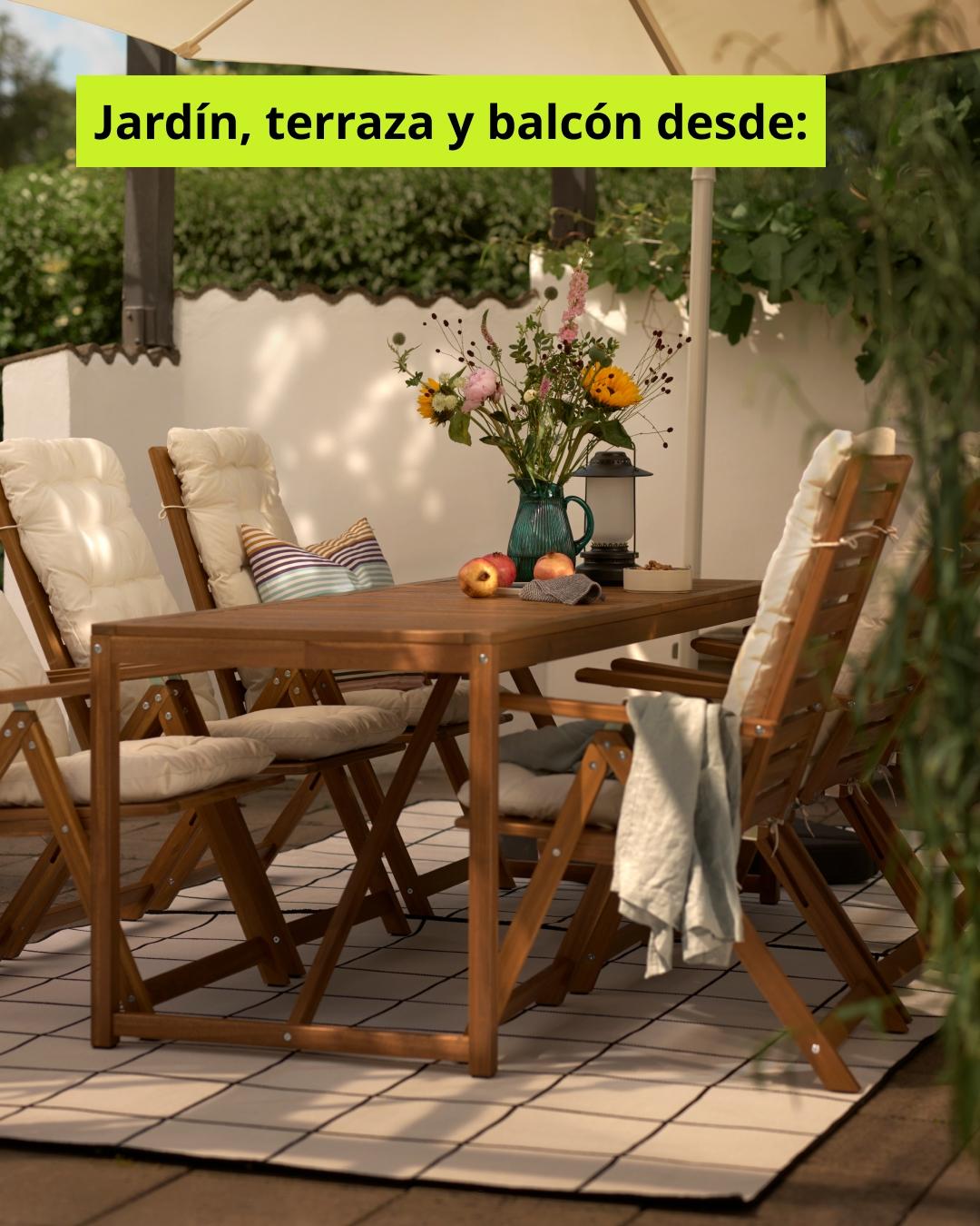 Mesa de terraza con sillas de terraza con llamado desde