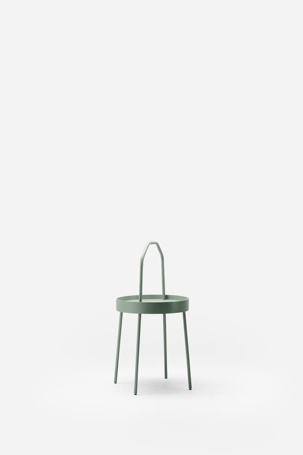 Mesa lateral de la serie BURVIK de color verde musgo.