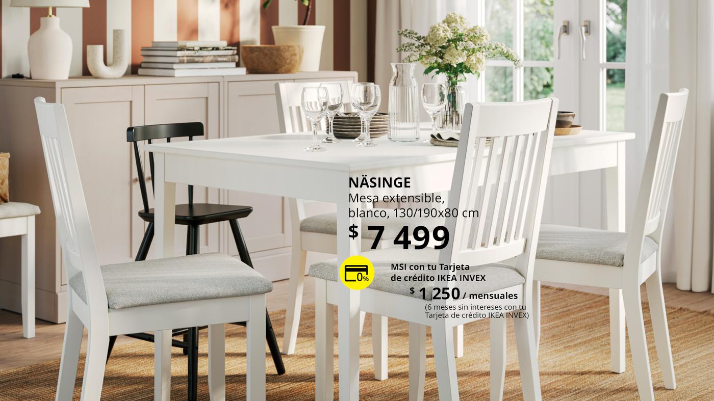 Mesa y sillas de comedor NASINGE color blanco