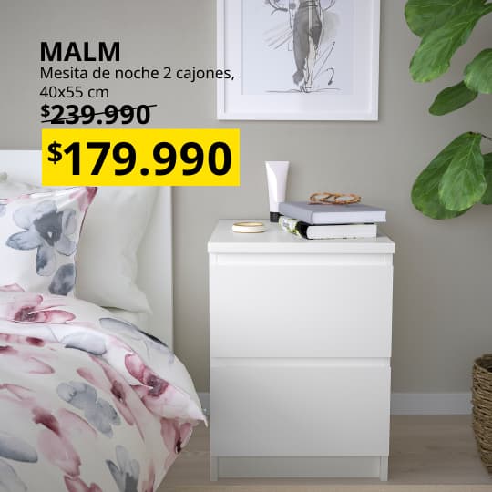 Mesita de noche MALM de 40x55 cms con su precio especial durante mayo.