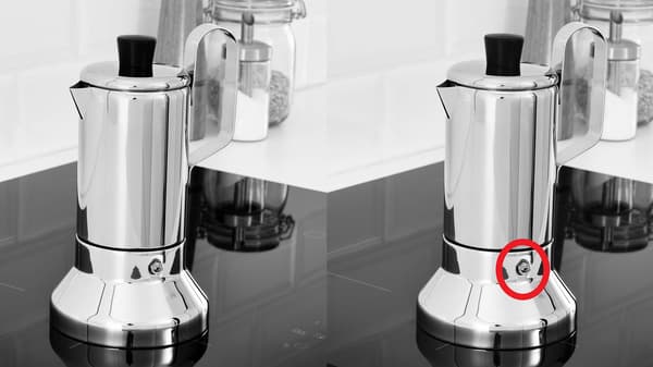 METALLISK espresso maker for hob 0.4 l with the stainless steel safety valve