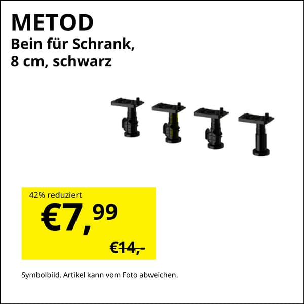 METOD Bein für Schrank, 8cm, schwarz jetzt im Zweites Leben Shop € 7,99 statt € 14,-