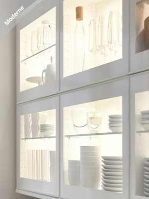 Meuble haut de cuisine avec vitrine