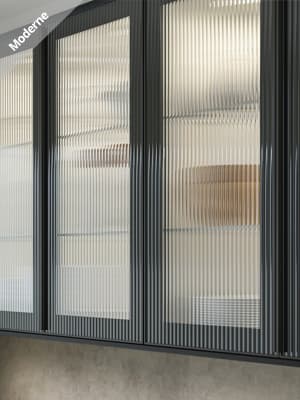 Meuble haut de cuisine noir et vitré