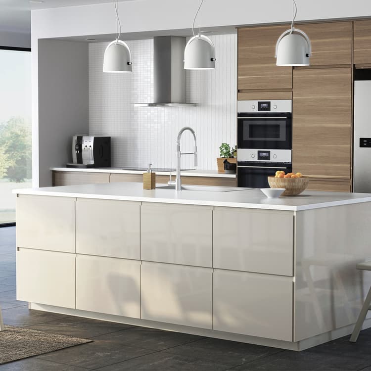 Cuisines METOD finition VOXTORP beige brillant IKEA