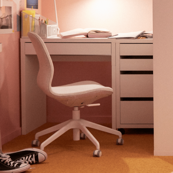 MICKE Desk, white, 73x50 cm