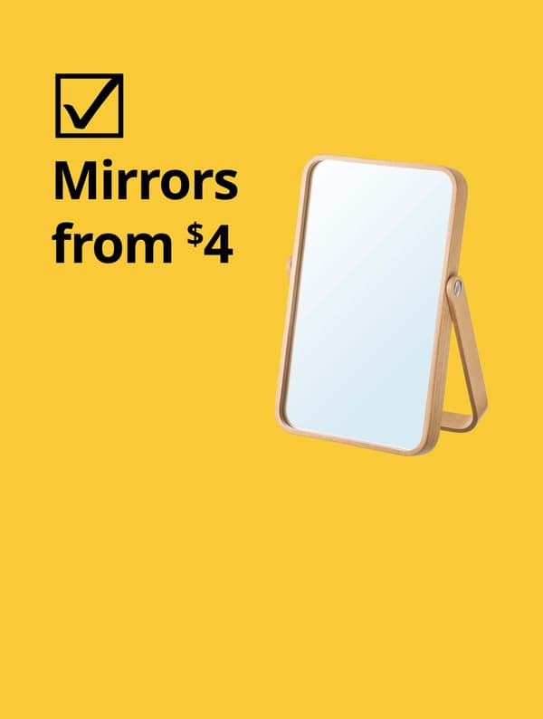 Mirrors from $4