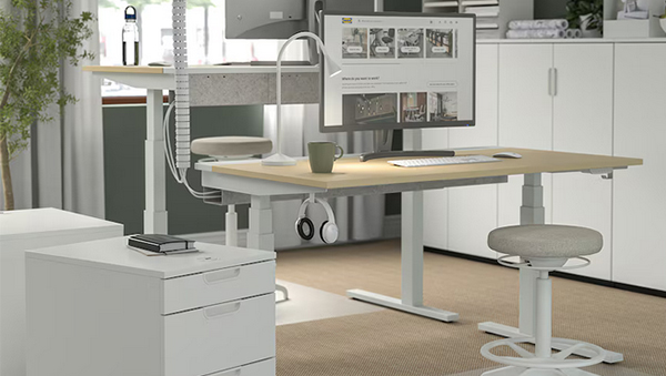 MITTZON sit/stand desk in home office