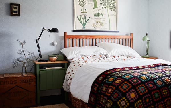 Mix different bedlinen to make the room feel inviting.