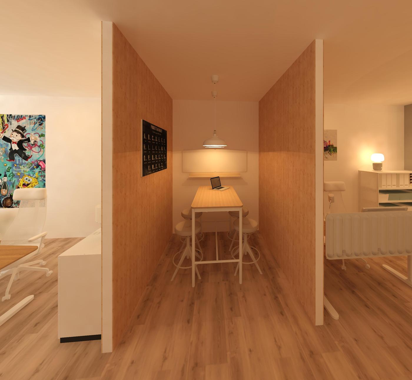 Modernes Scandi-Büro mit smarter Aufbewahrung