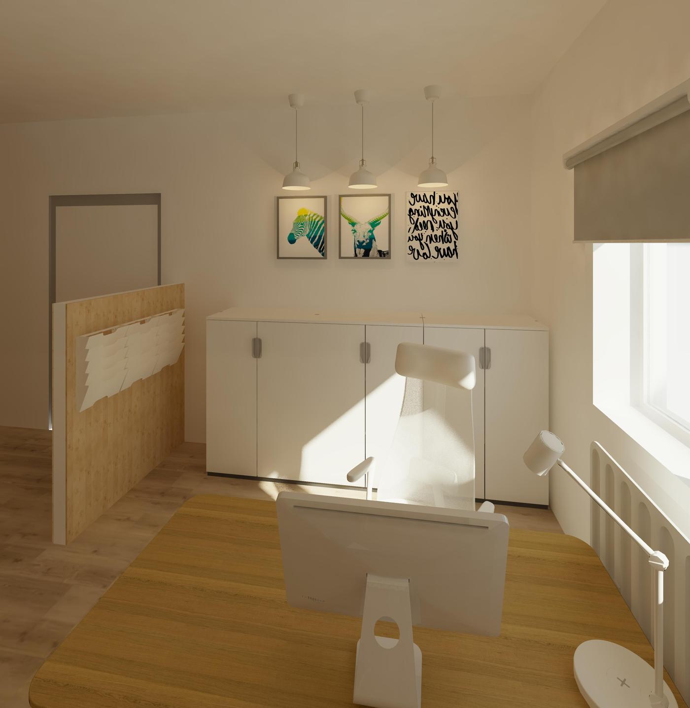 Modernes Scandi-Büro mit smarter Aufbewahrung