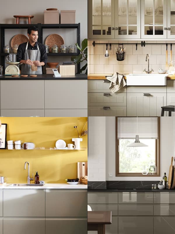 Montage de 4 finitions beige cuisine