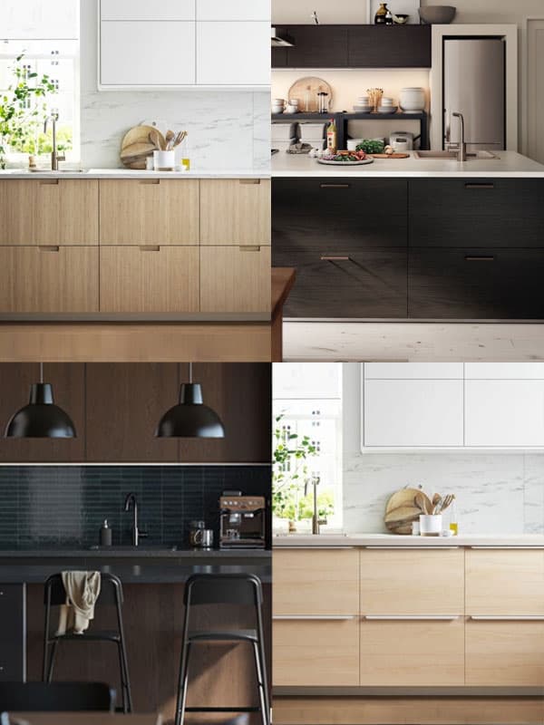 Montage de 4 finitions de cuisine bois