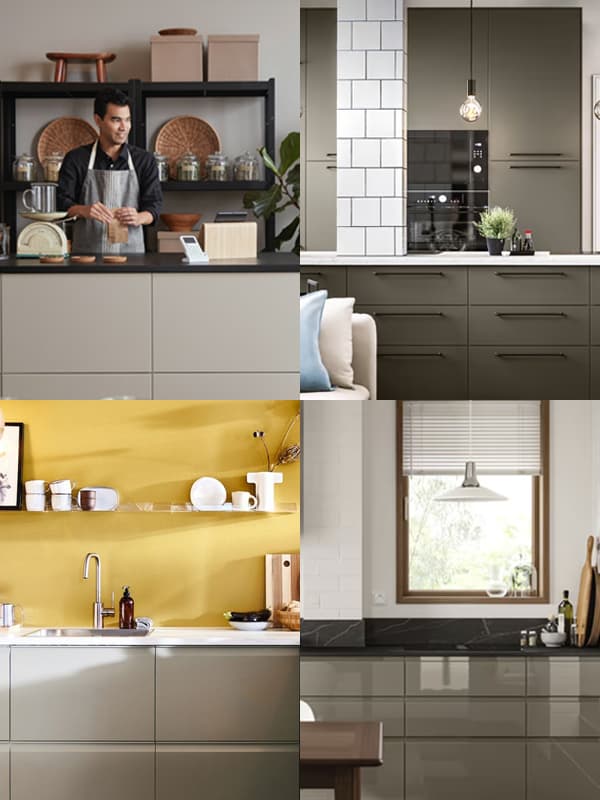 Montage de 4 photos avec 4 finitions beiges IKEA