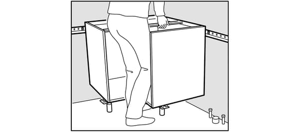 Montage van IKEA keuken hoekopstelling.