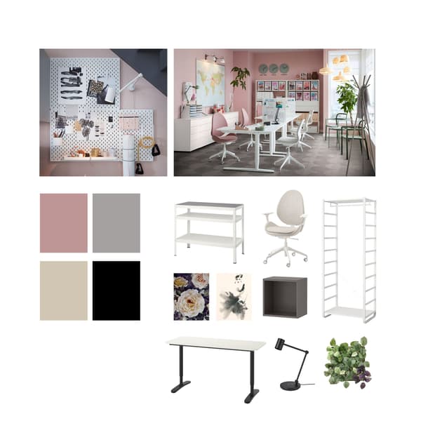 Mood board. A collage capturing style, ambience, look and feel.