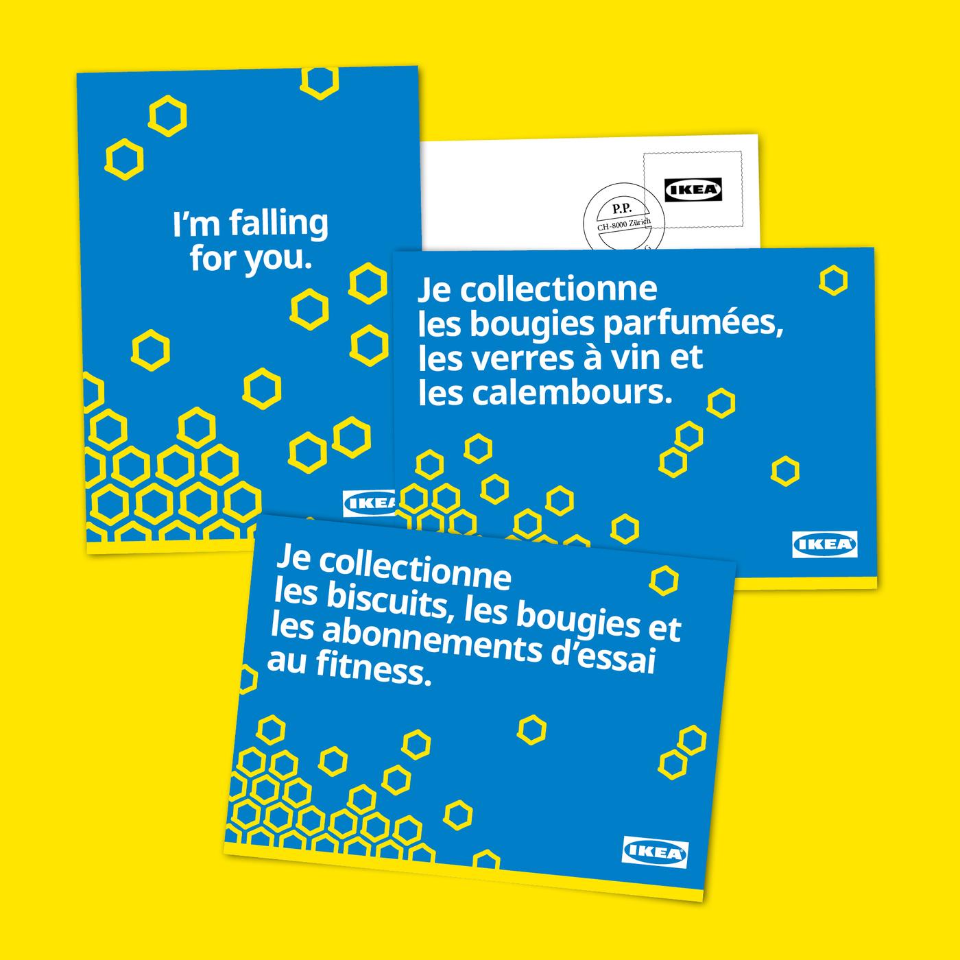 Motifs des cartes postales IKEA Family Cartes postales avec différents thèmes sur la récompense de IKEA Family.