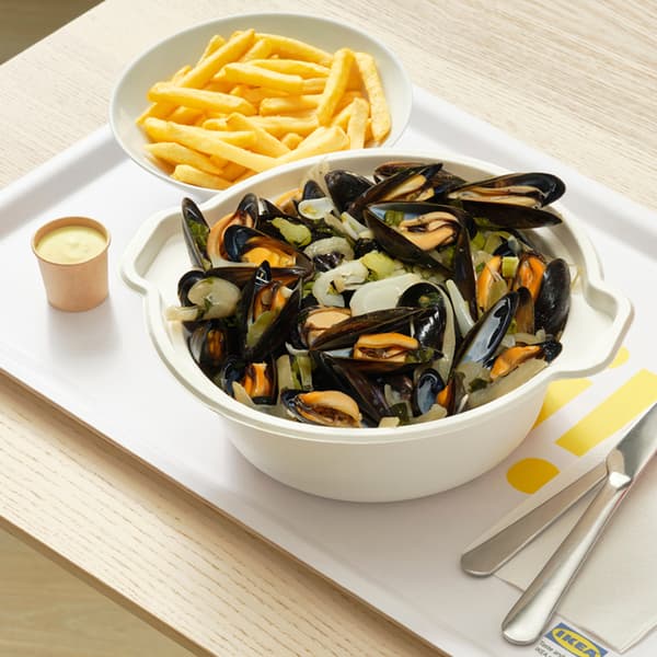 Moules et frites au restaurant suédois