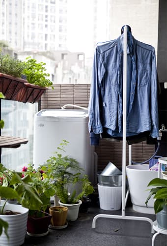 Move a clothes rack outside