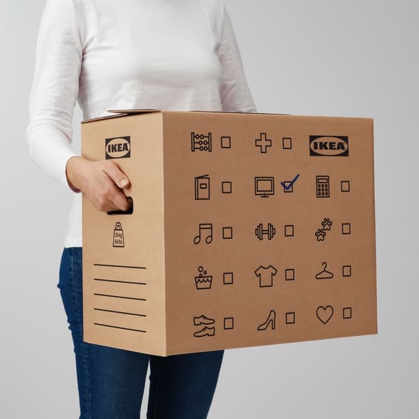 Moving cardboard boxes.