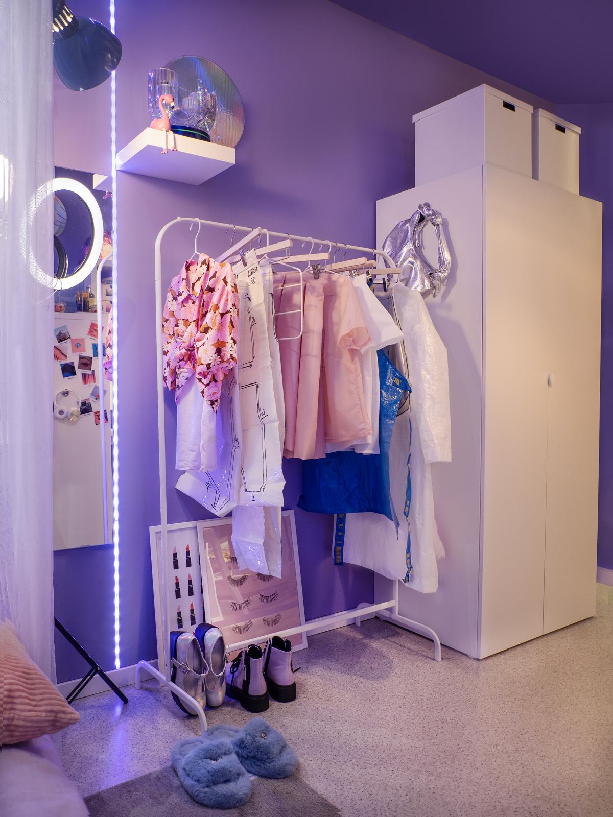 MULIG Wieszak na ubrania, biały, 99x152 cm