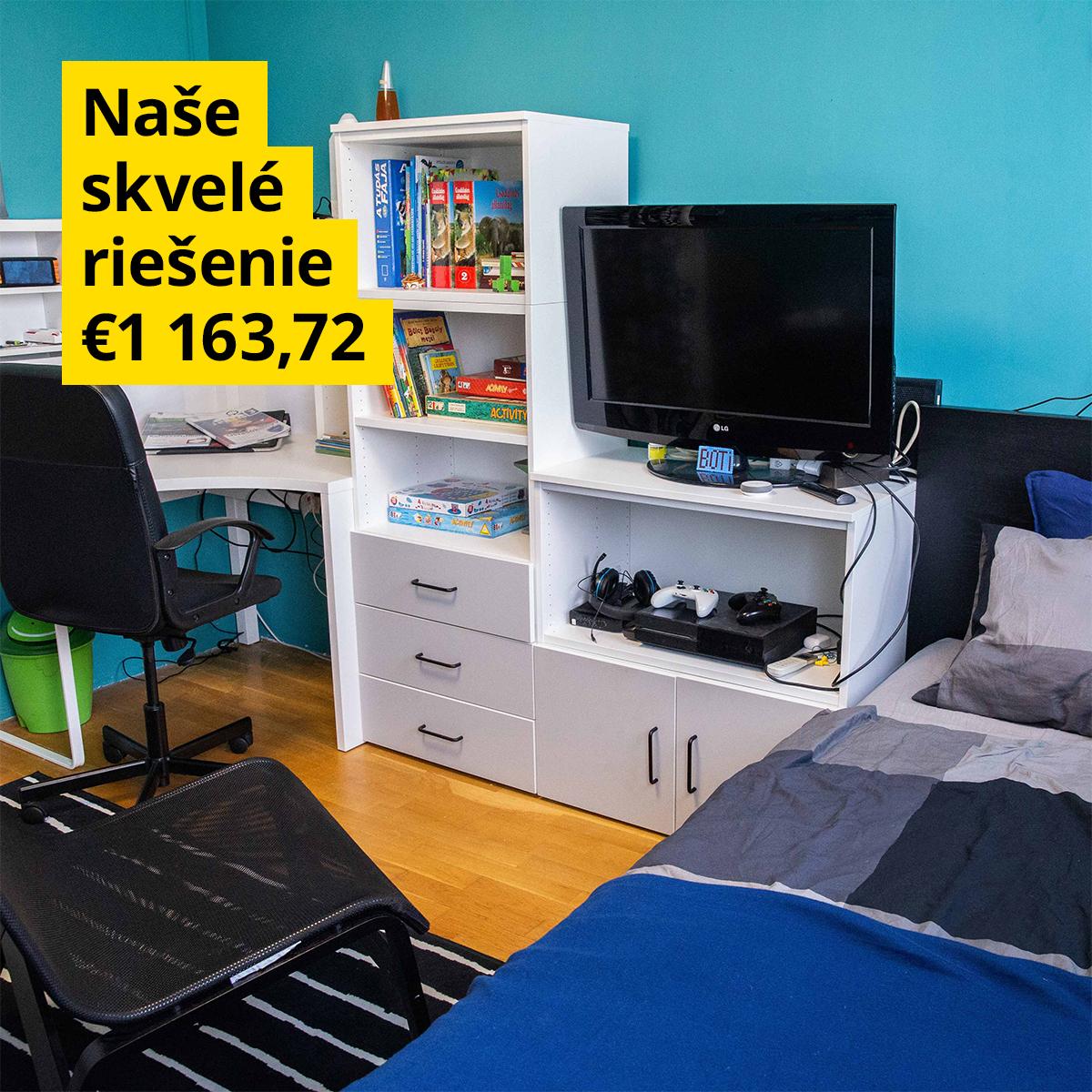 Multifunkčná spálňa pre otca a syna.