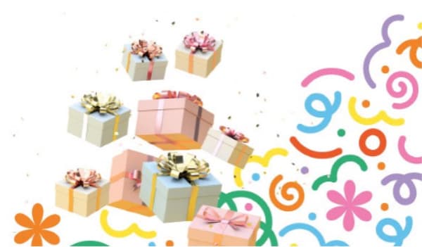 Multiples paquets cadeaux.