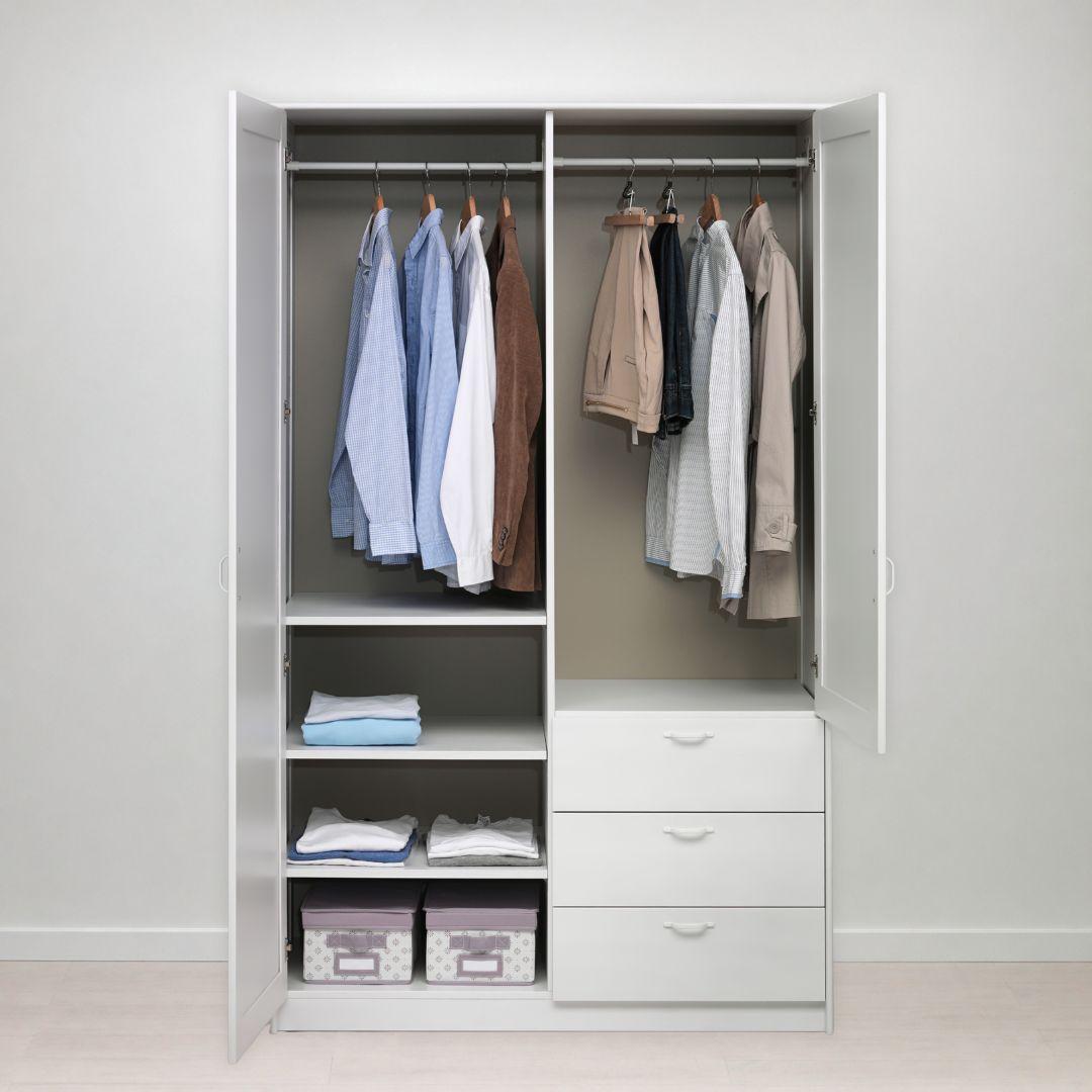 MUSKEN, Wardrobe with 2 doors+3 drawers