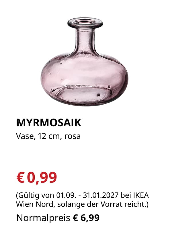 MYRMOSAIK
Vase, 12cm, rosa

€0,99 statt 6,99