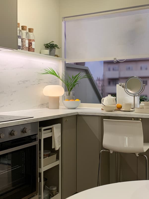 Nærbilde av HAVSTORP front med ventiator og ovn