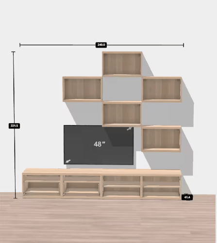 Návrh dřevěné TV stěny