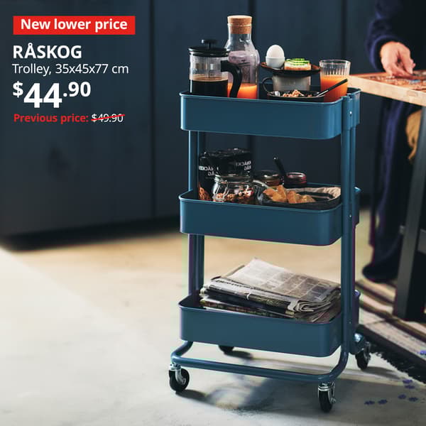 New lower price. RASKOG trolley in blue