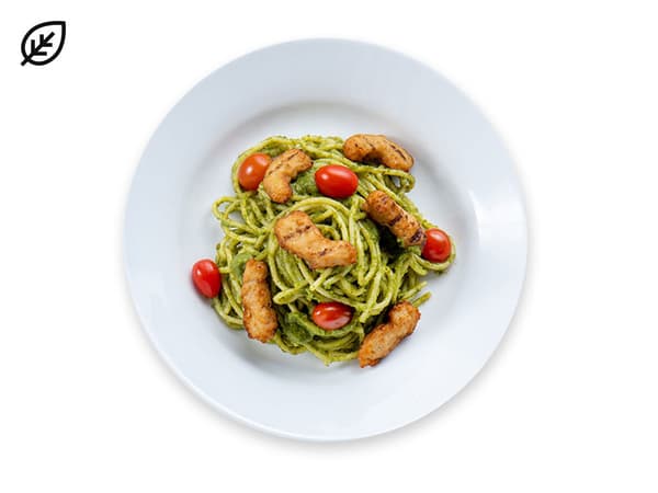 NEW! Plant-based Chargrilled Chicken Pesto Spaghetti