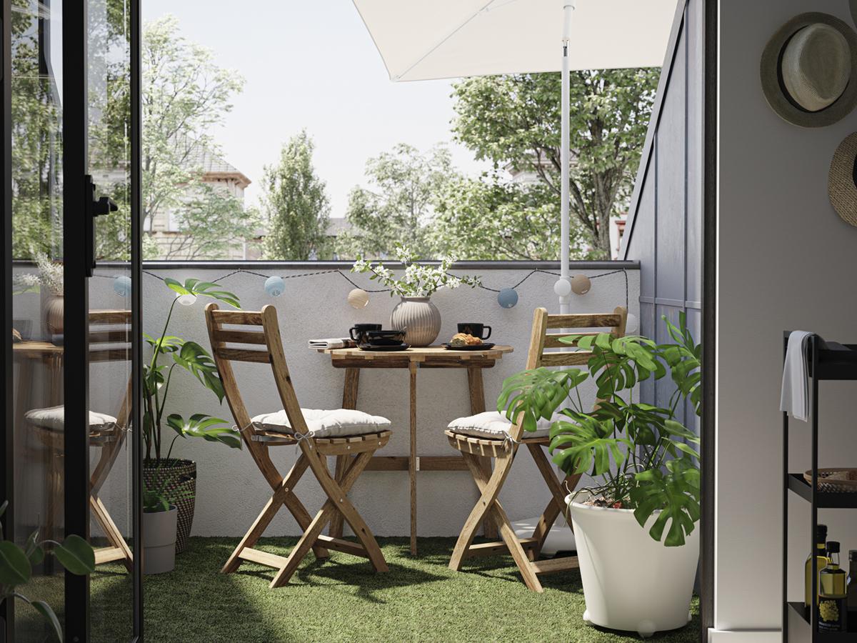 【べんちゃん】IKEA 木製折りたたみテーブルと椅子、ウッドパネル 東谷 サイドテーブル ベッドサイドテーブル ナイトテーブル