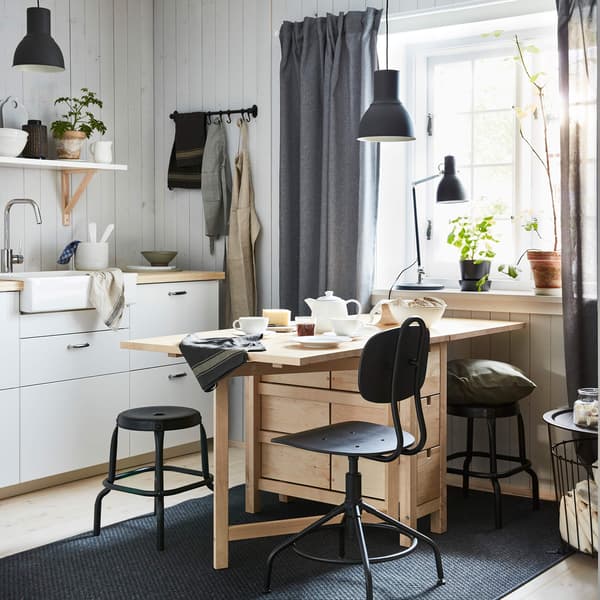 NORDVIKEN/นูร์ดวีคเกน โต๊ะและเก้าอี้ทานอาหาร