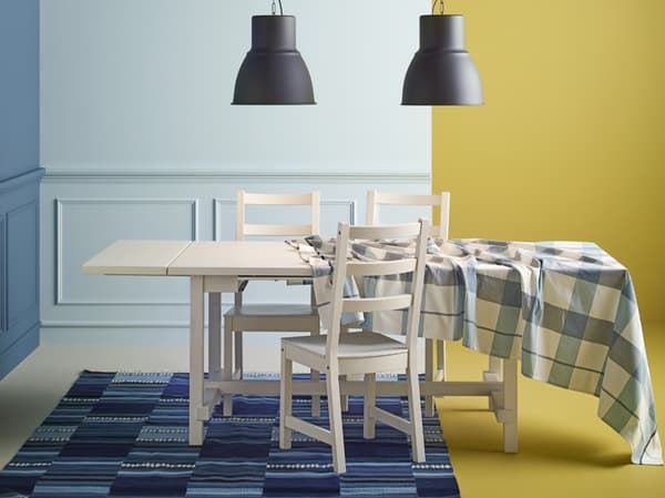 NORDVIKEN Extendable table, white, 152/223x95 cm