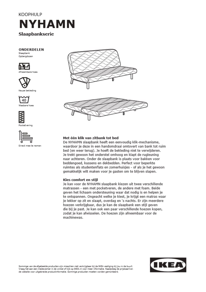 Koophulp NYHAMN IKEA