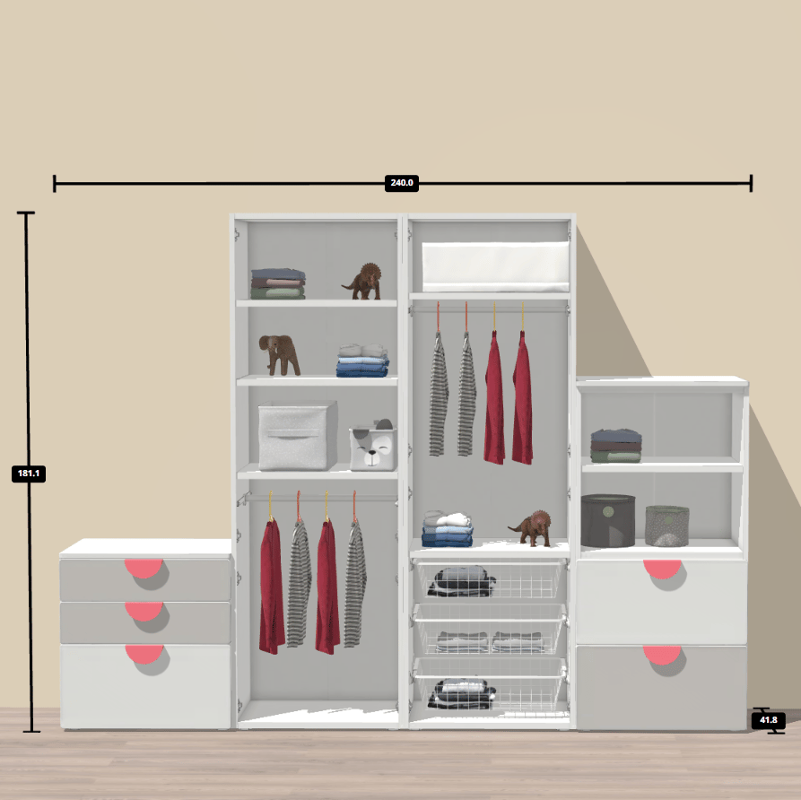 Obrázek návrhu úložného řešení SMÅSTAD.