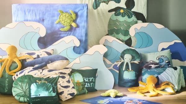 Ocean themed toys and bedding from IKEA