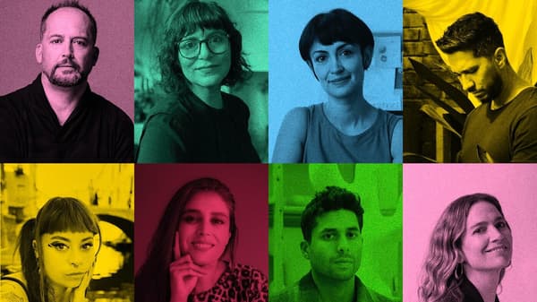 ocho retratos de los diseñadores de la colección OMSESIDIG de IKEA, entre ellos Trini Guzman de Chile.