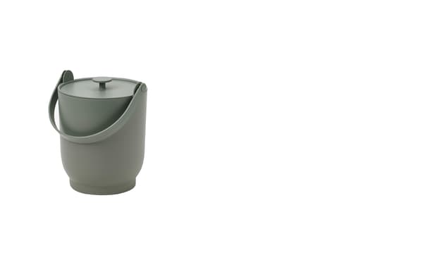 Odpadkový koš s víkem na bioodpad, šedozelené, 4 l