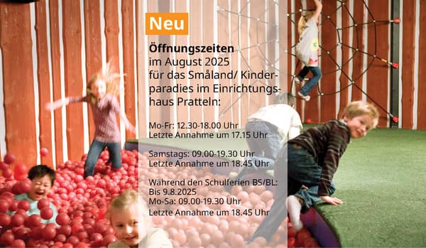Öffnungszeiten neu im Kinderparadies