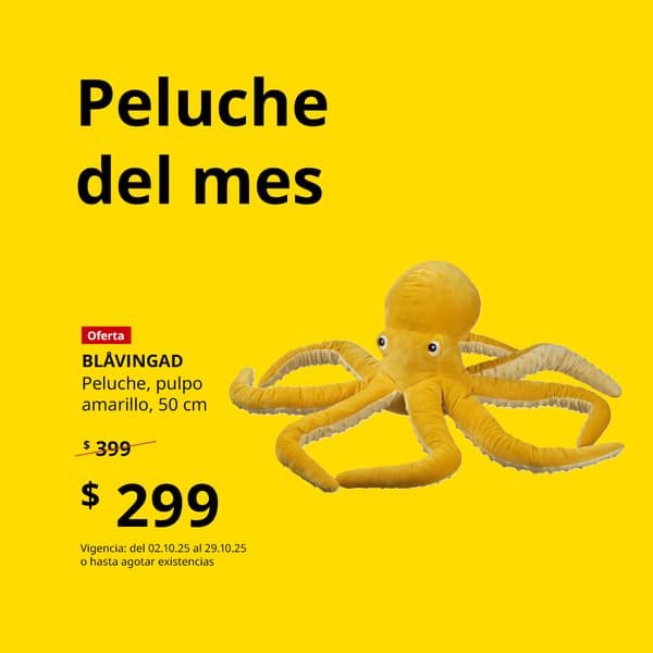 Oferta de peluche del mes, BLAVINGAD de 399 a 299
