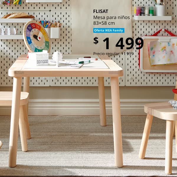 Oferta IKEA Family, mesa para niños FLISAT de 1999 a 1499