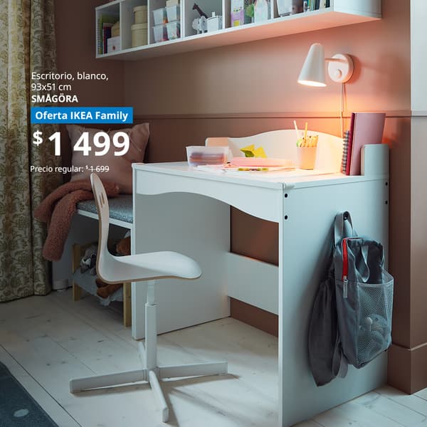Oferta para miembros IKEA Family de escritorio blanco SMAGORA