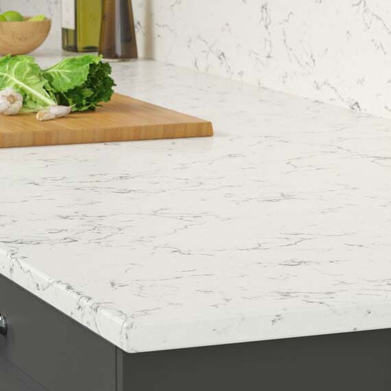 Off-white gray marble effect LOCKEBO kitchen countertop