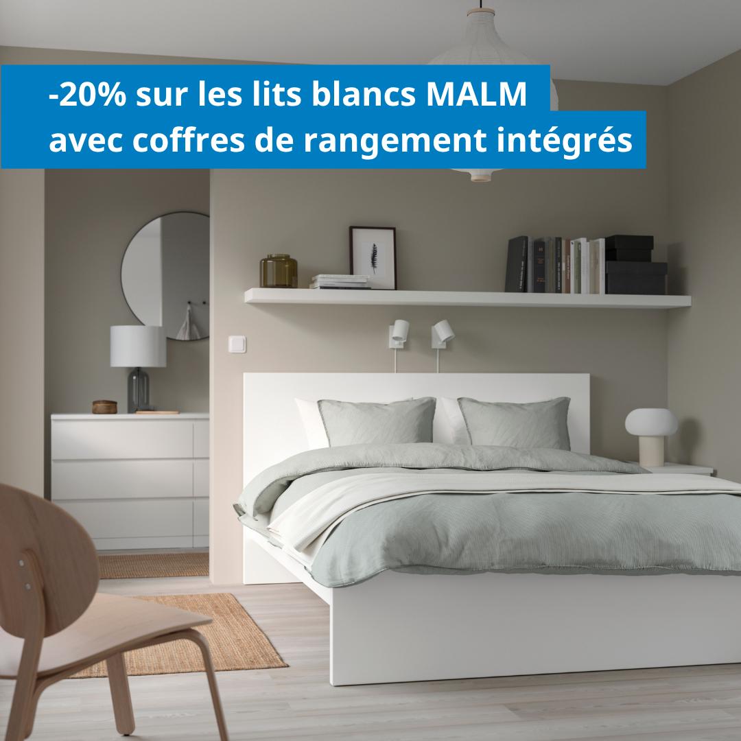 offre lits MALM blancs